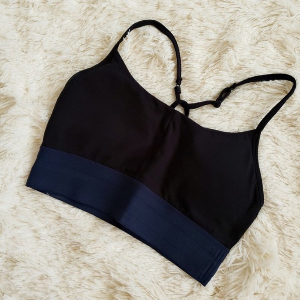 MPG black and blue sports bra